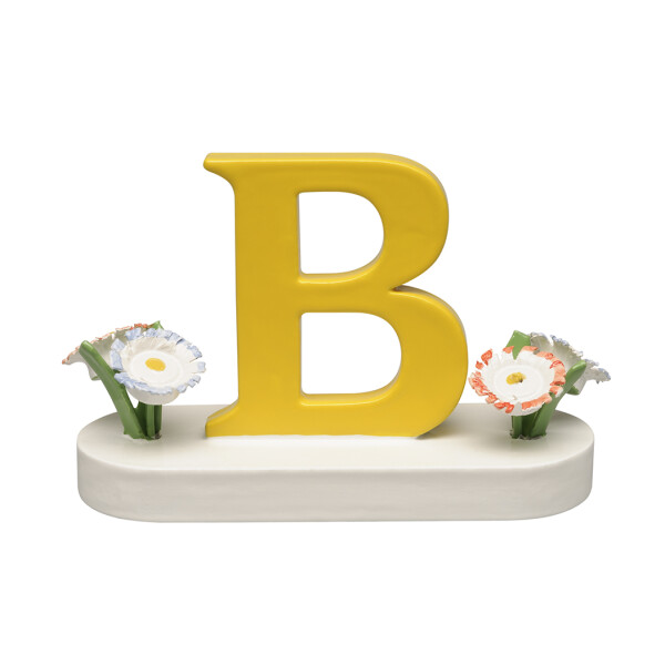 Buchstabe B, mit Blumen