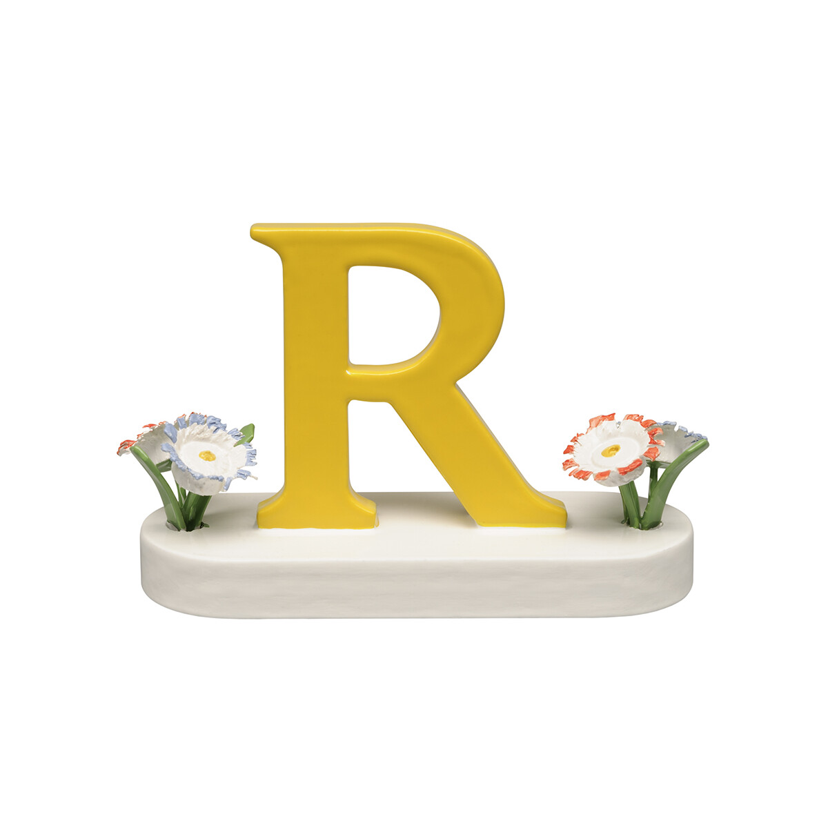 Buchstabe R, mit Blumen