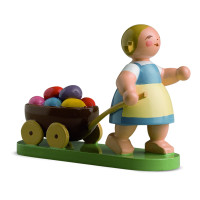 Ostermädchen mit Wagen