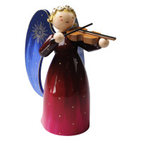 Engel reich bemalt, groß, mit Violine, rot