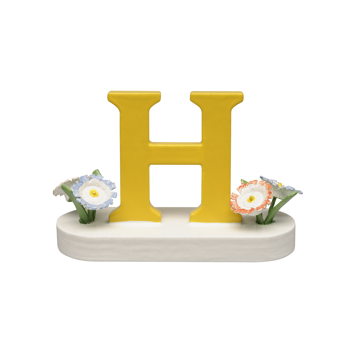 Buchstabe H, mit Blumen