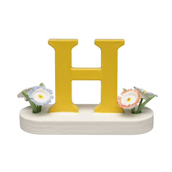 Buchstabe H, mit Blumen