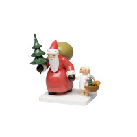 Weihnachtsmann mit Baum und Engel