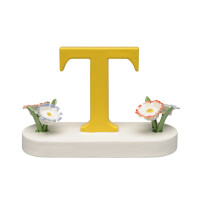 Buchstabe T, mit Blumen