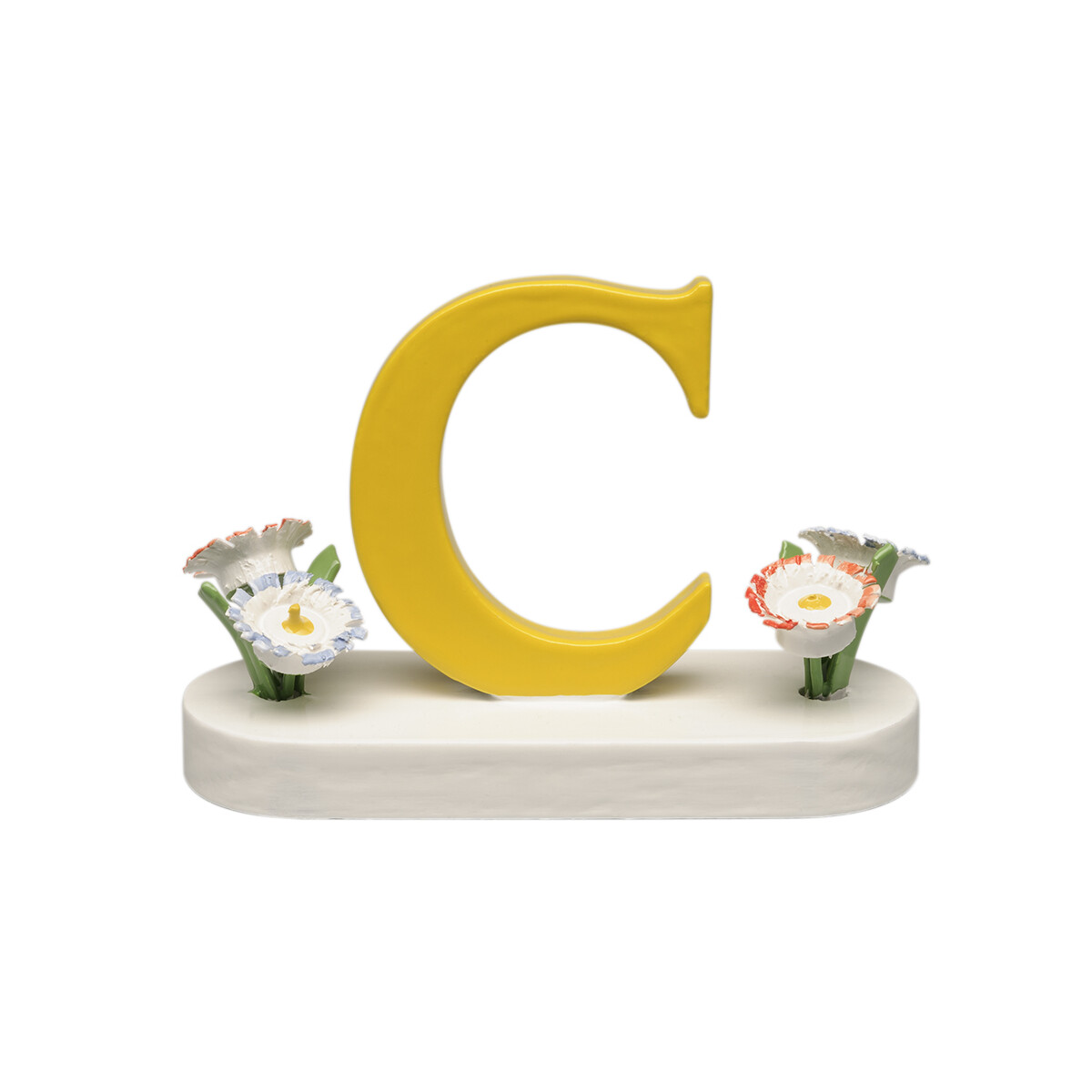 Buchstabe C, mit Blumen