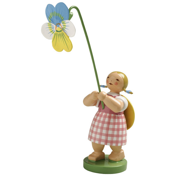Mädchen mit Stiefmütterchen