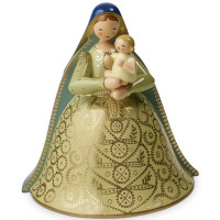 Madonna mit Christkind, reich bemalt, creme-hellblau