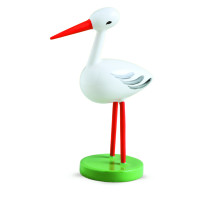 Storch, klein, auf zwei Beinen