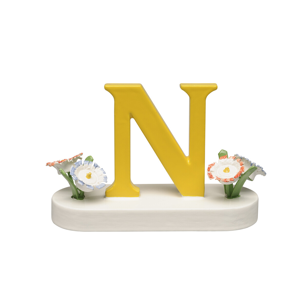 Buchstabe N, mit Blumen