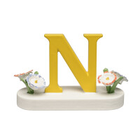 Buchstabe N, mit Blumen