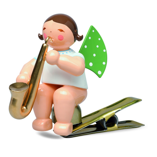 Engel mit Saxofon, auf Klemme