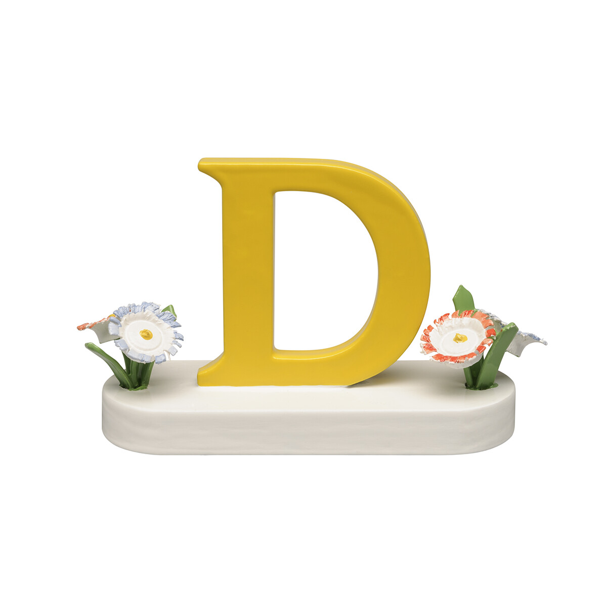 Buchstabe D, mit Blumen
