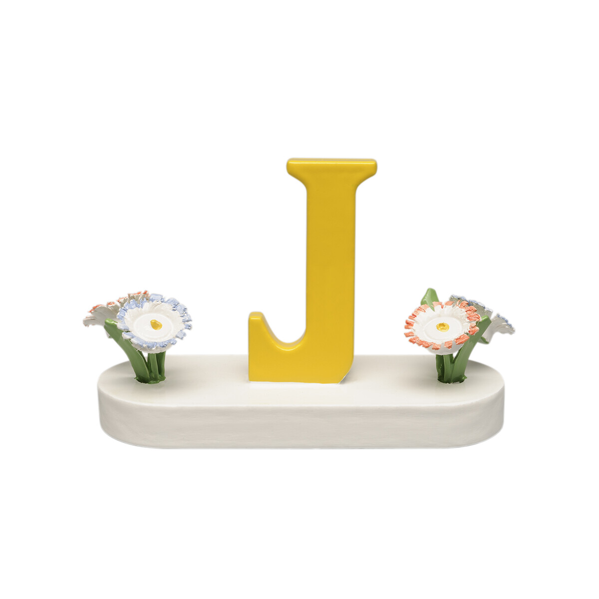 Buchstabe J, mit Blumen
