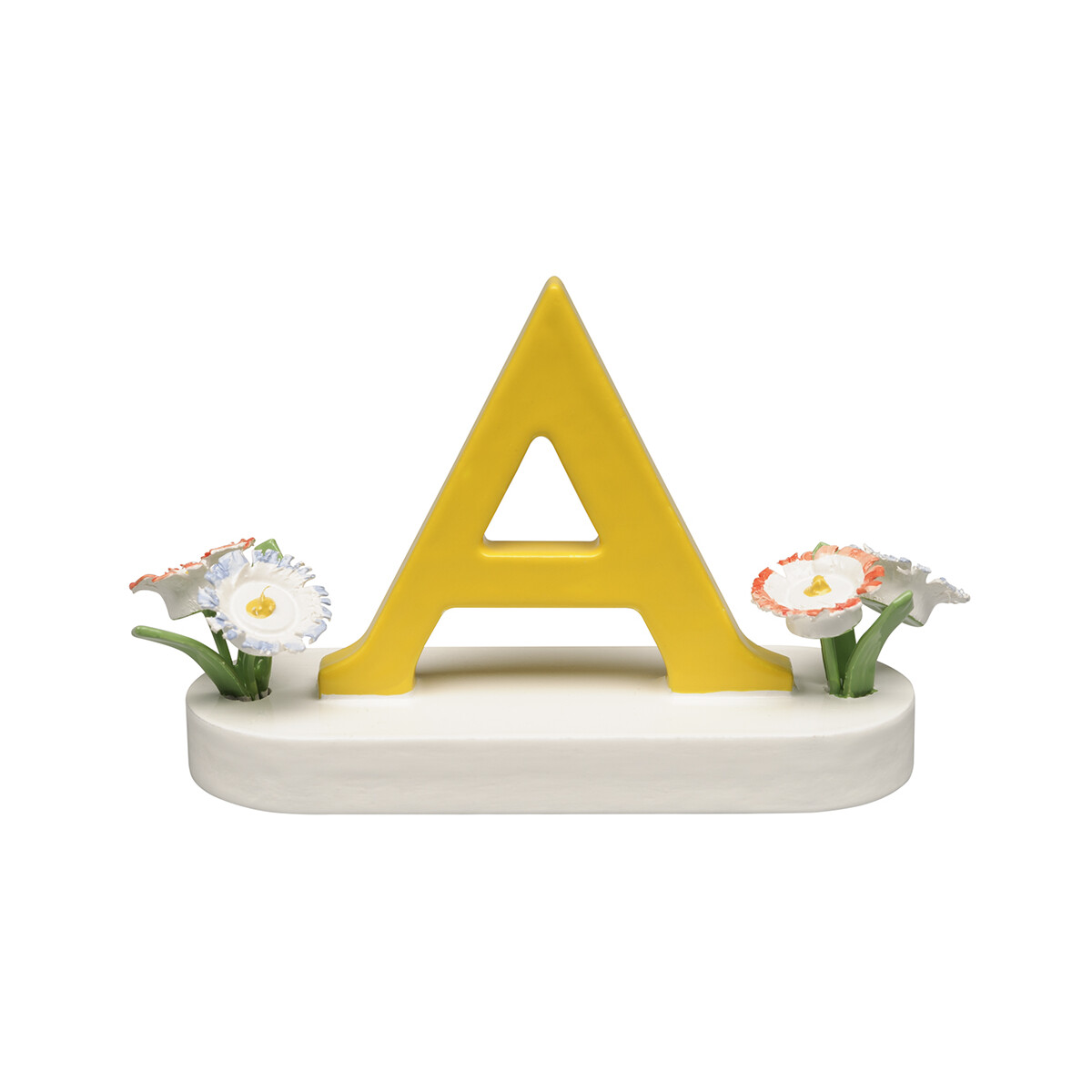 Buchstabe A, mit Blumen