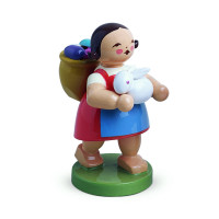 Mädchen mit Eierkorb und Hase
