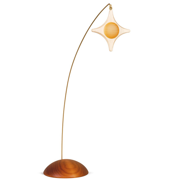 Stern mit braunem Sockel (Höhe 38 cm, Sockel ø 11 cm)