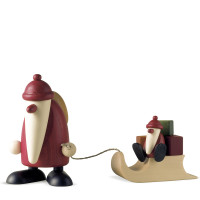 Weihnachtsmann mit Schlitten und Kind