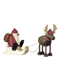 Rentier Rudolf mit Schlitten & Weihnachtsmann