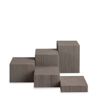 Deko-Set: Klötze, sägerau, 5-teilig (Höhe 2/ 4/ 6/ 8/ 10 cm) grau