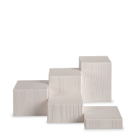 Deko-Set: Klötze, sägerau, 5-teilig (Höhe 2/ 4/ 6/ 8/ 10 cm) weiß