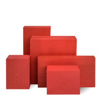 Deko-Set: Klötze, 5-teilig (Höhe 2/ 4/ 6/ 8/ 10 cm) rot