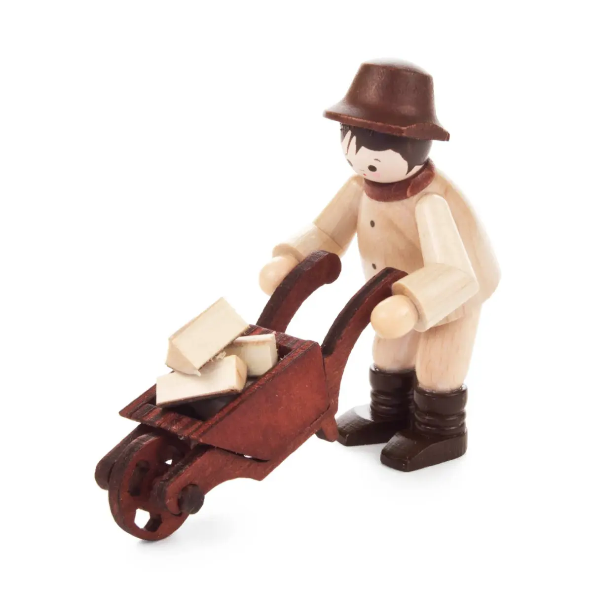 Waldmann mit Schubkarre