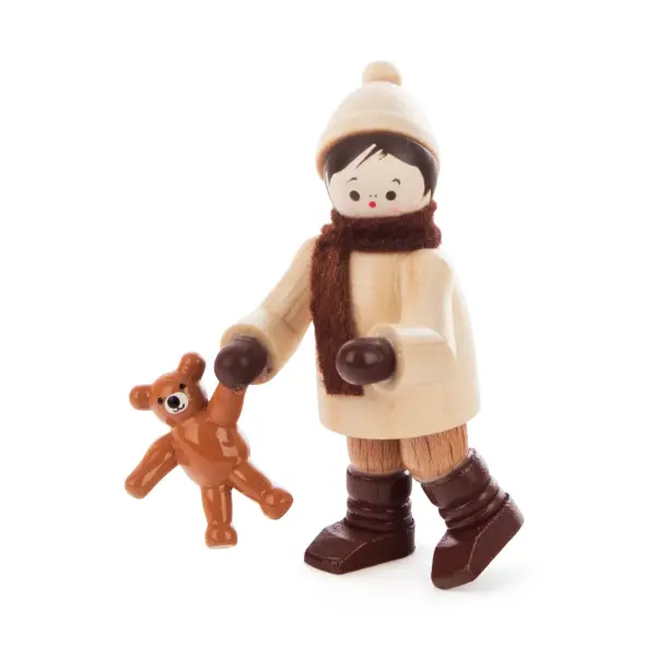 Winterkind mit Teddy