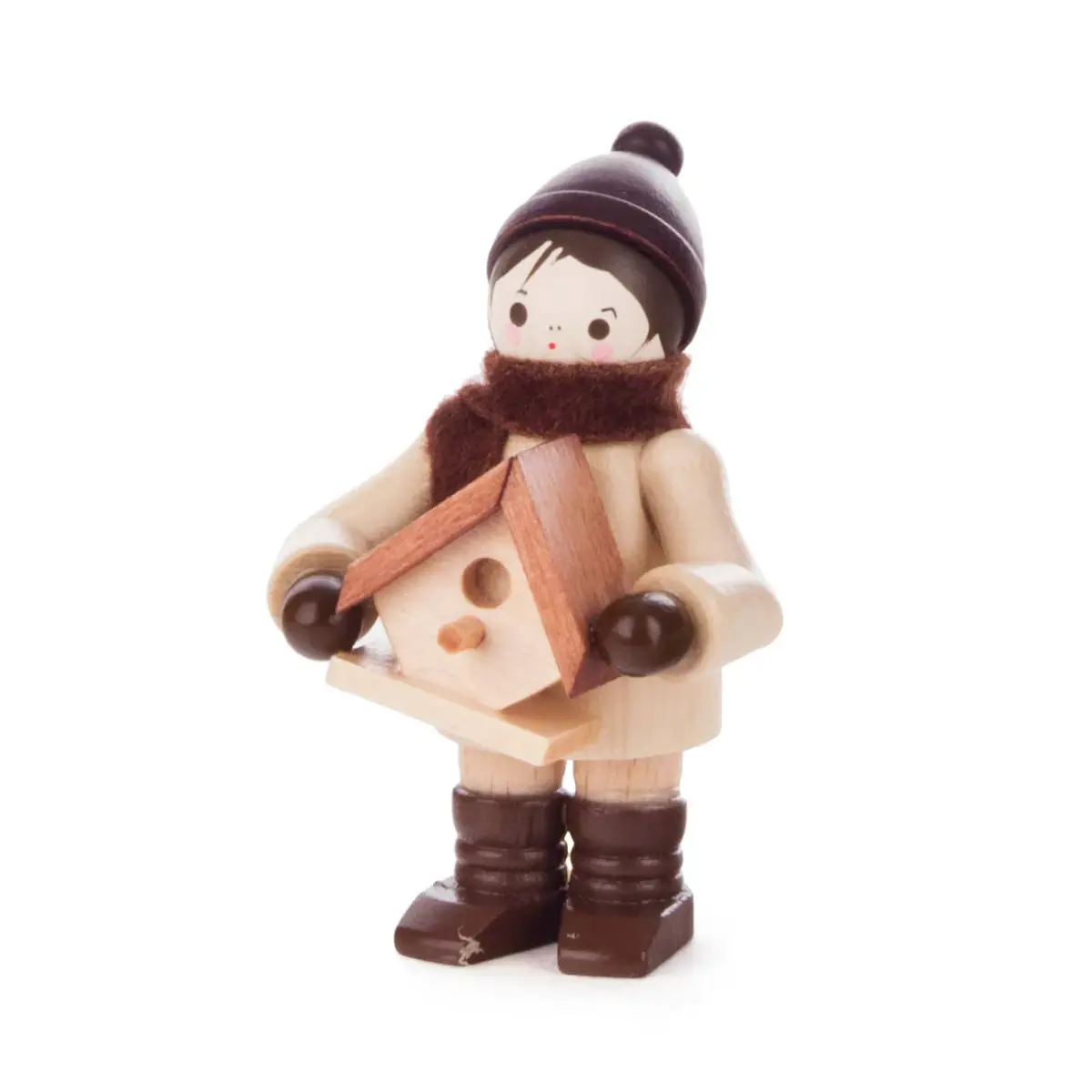 Winterkind mit Nistkasten