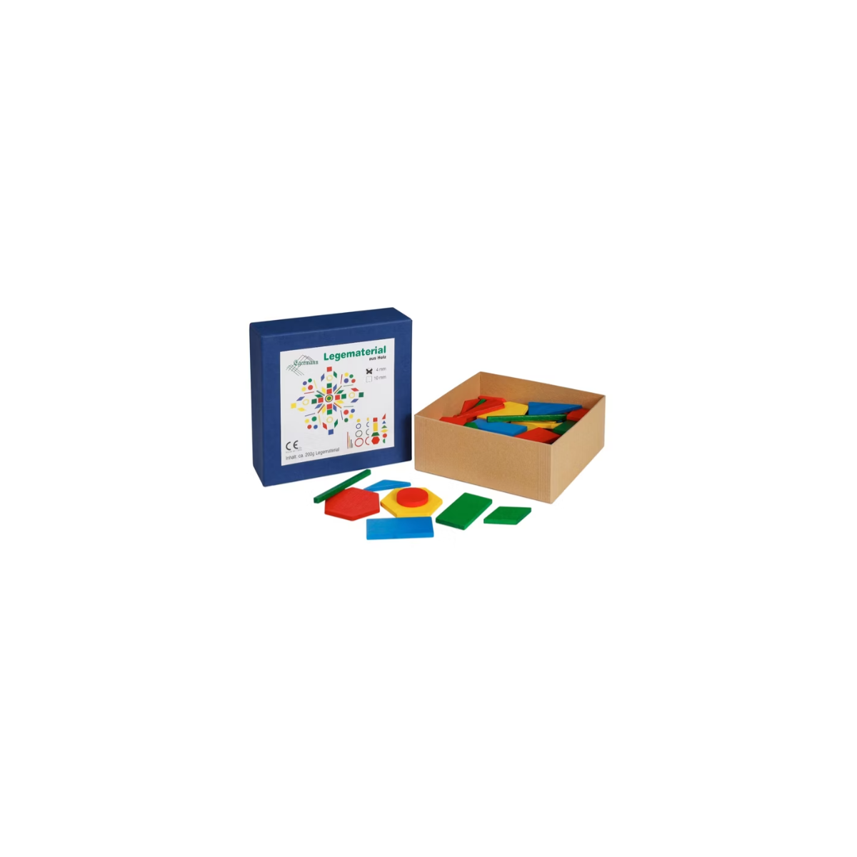 Legematerial aus Holz, bunt