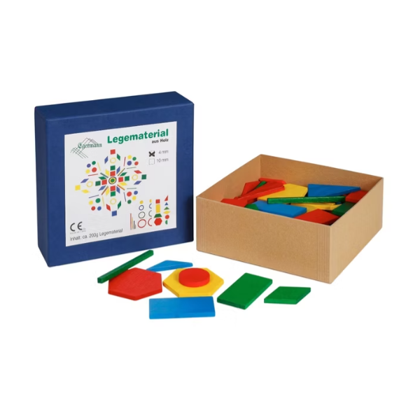 Legematerial aus Holz, bunt