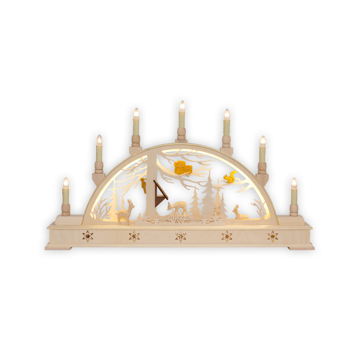 Schwibbogen Waldmotiv Rehe geschnitzt LED