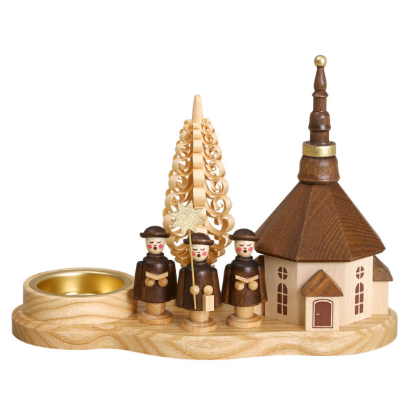 Kurrendebrettchen Seiffener Kirche, Teelicht