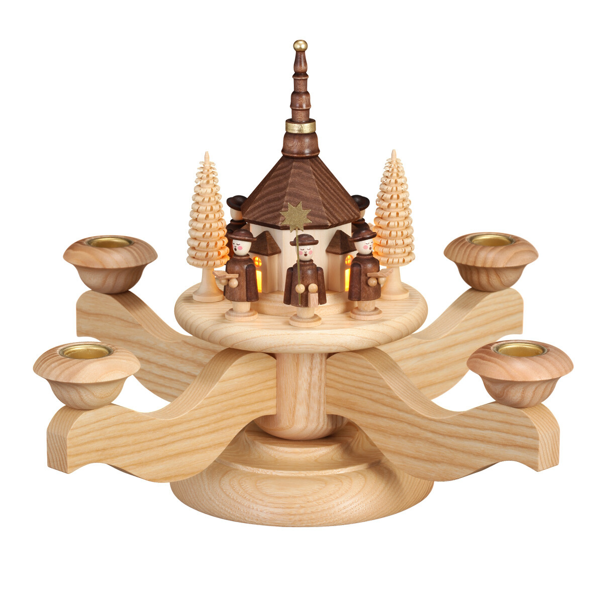 Adventsleuchter mit Seiffener Kirche LED
