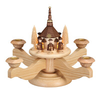 Adventsleuchter mit Seiffener Kirche LED