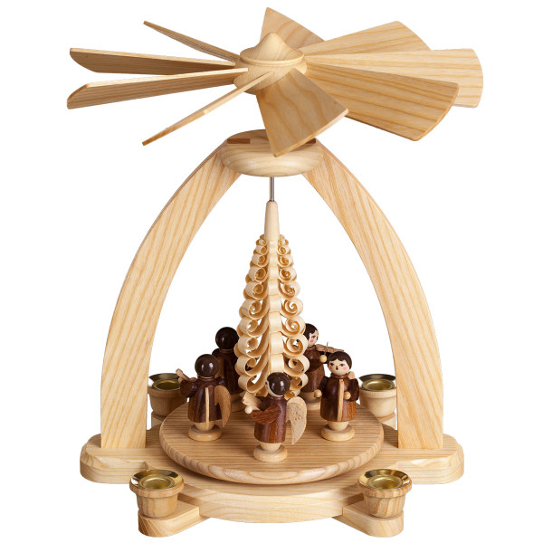 Tischpyramide Engel natur, Spanbaum