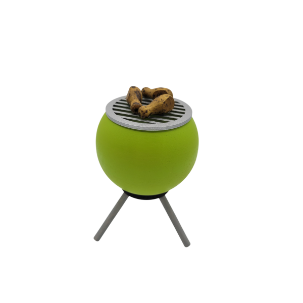 Räuchergrill mit Hühnerbeinen, grün