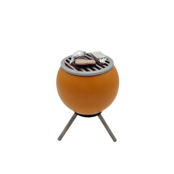Räuchergrill mit Gemüse, orange