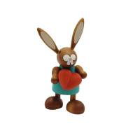 Hase stehend mit Herz, blau