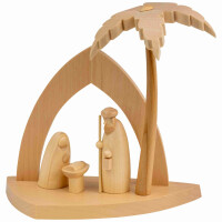 Bogenkrippe mit Heiliger Familie & Palme, natur