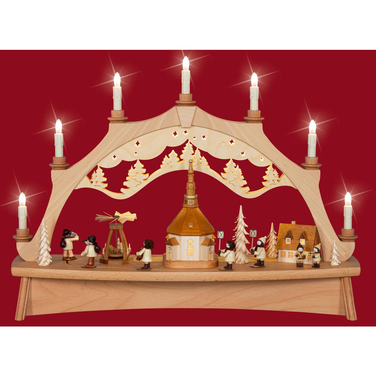 Lichterbogen mit Seiffener Kirche