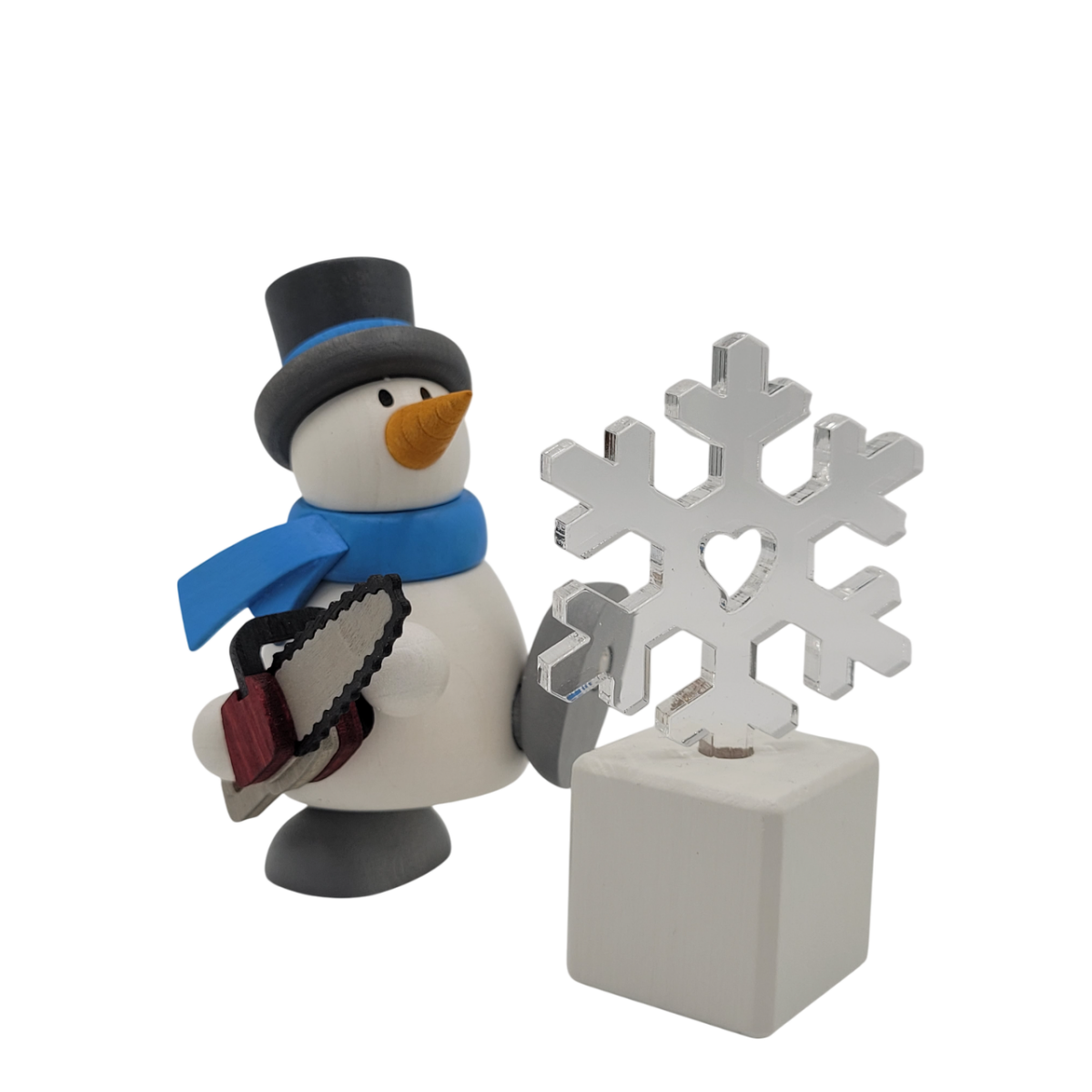 Schneemann Otto mit Eisskulptur