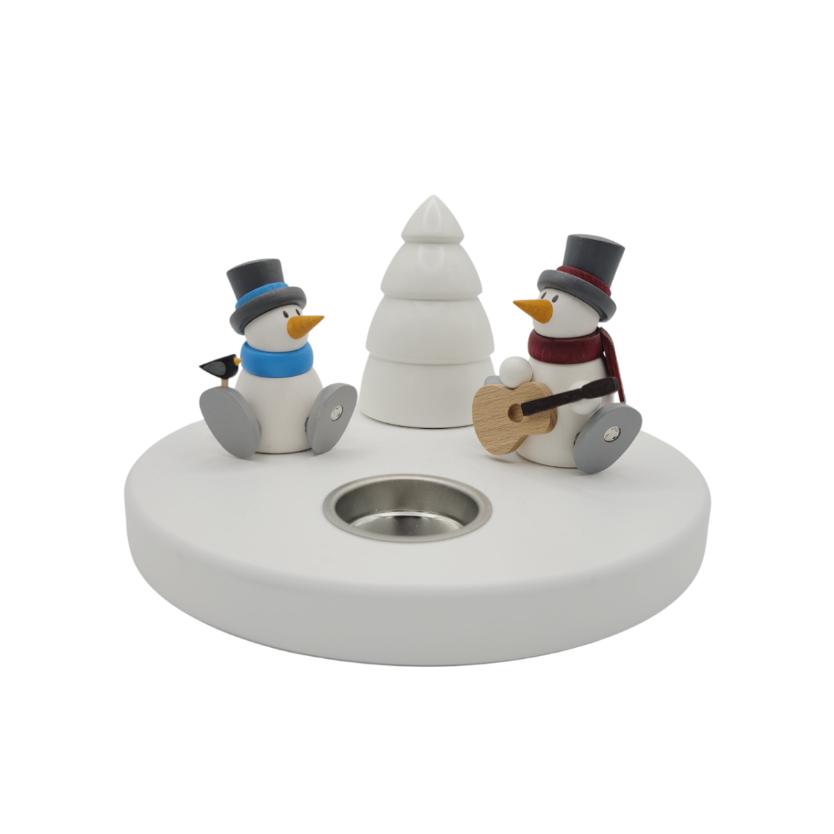 Schneemänner Fritz und Otto am Lagerfeuer