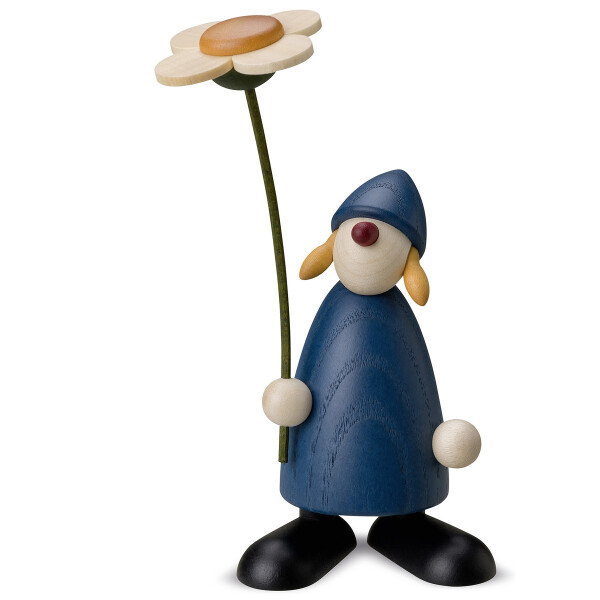 Gratulantin Susi mit Blume, stehend (blau)