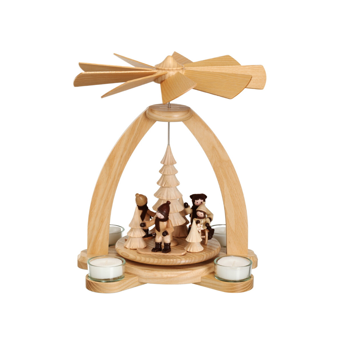Teelichtpyramide Wintersport