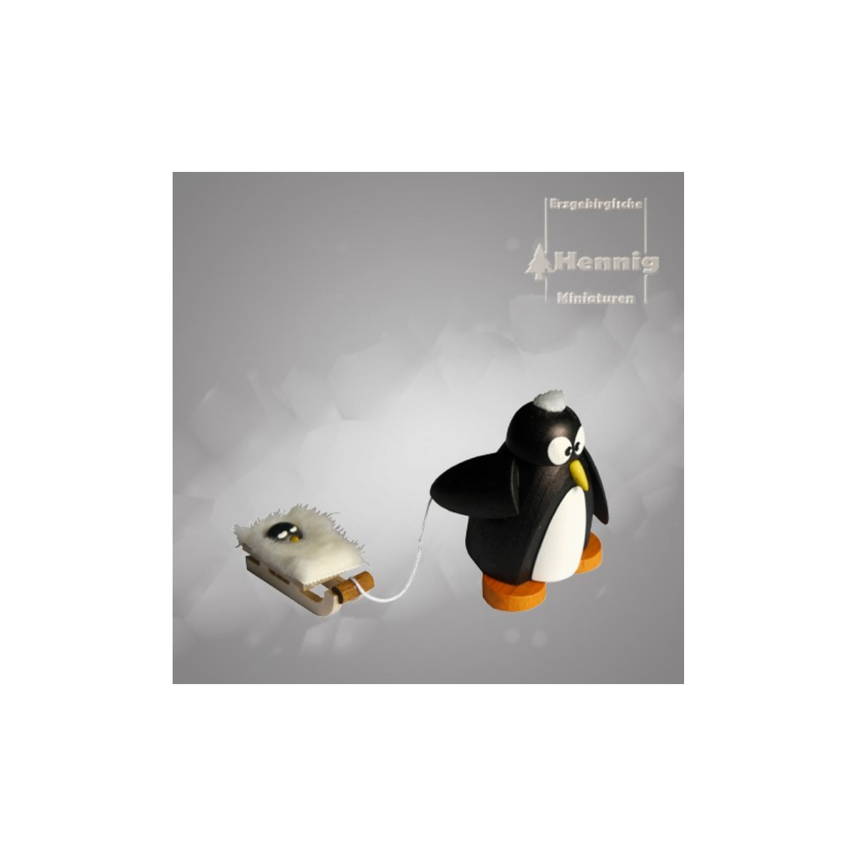 Pinguin mit Babyschlitten