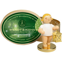 Limitierte Goldedition: No. 18, Weggefährte, Engel mit Laterne, Goldsockel