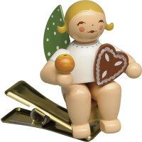 Engel mit Lebkuchen und Apfel, auf Klemme