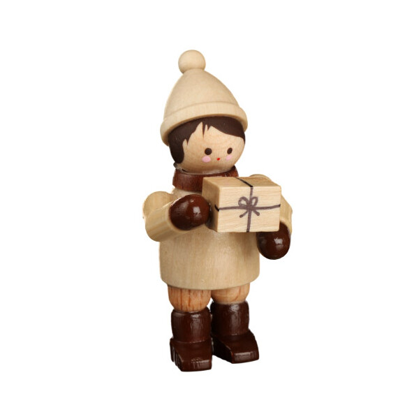 Winterkind mit Geschenk, mini