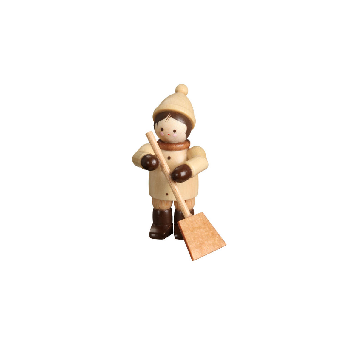 Winterkind mit Schneeschieber, mini