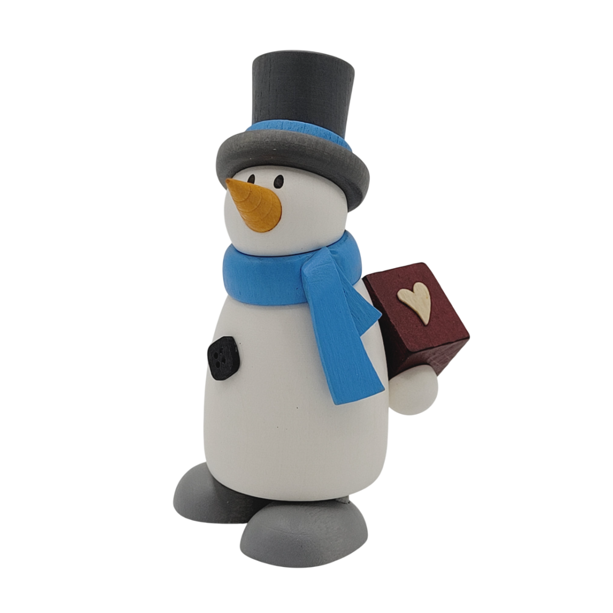Schneemann Fritz mit Geschenk